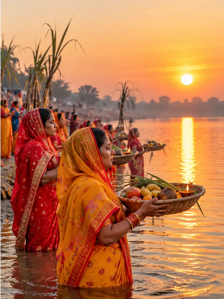 Illustrative Chhath Puja festival visual (not an association event photograph)