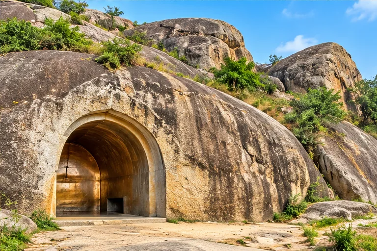 Illustrative representation of Barabar Caves in Bihar (not a site photograph)