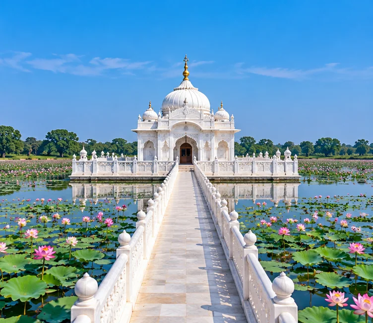 Illustrative representation of Pawapuri · Jal Mandir in Bihar (not a site photograph)